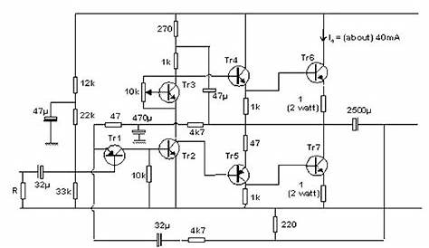 40w transistor amplifier circuit diagram
