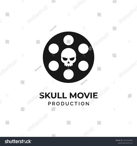 Movie Film Reel Skull Creative Logo Stock Vector Royalty Free