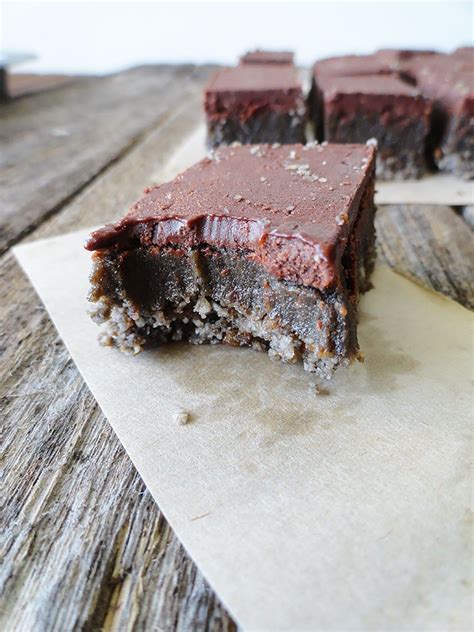 Raw Salted Caramel Slices With Black Tahini Raw Recipes Healthy