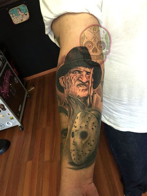 Freddy Krueger Jason Voorhees Horror Tattoo Put Chucky On The Side