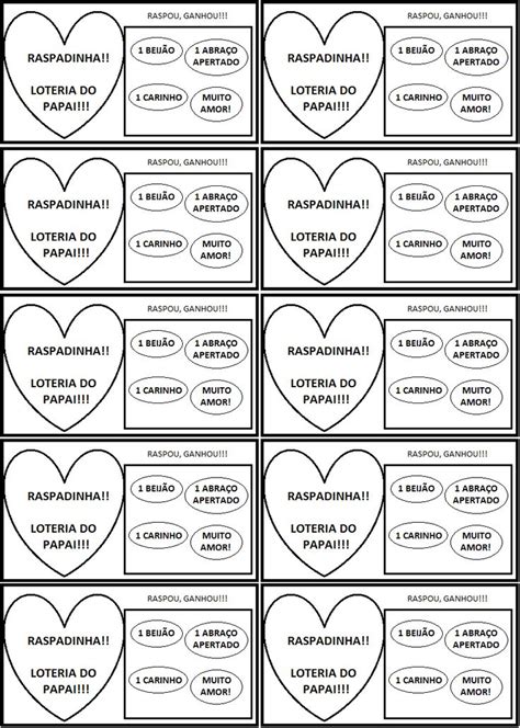 Raspadinha Dia Dos Pais Dia Dos Pais Educação Infantil Raspadinha Do Amor Cartões De Dia Dos