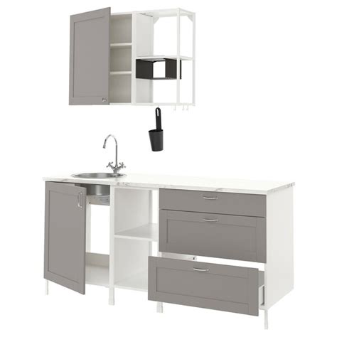 Tienda online de muebles, colchones, decoración y electrodomésticos. ENHET Cocina - blanco/gris estructura - IKEA