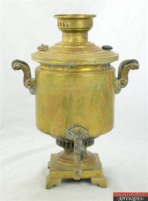 Antique Large Russian Brass 18 38″ Samovar Maker Stamp Coffee Tea