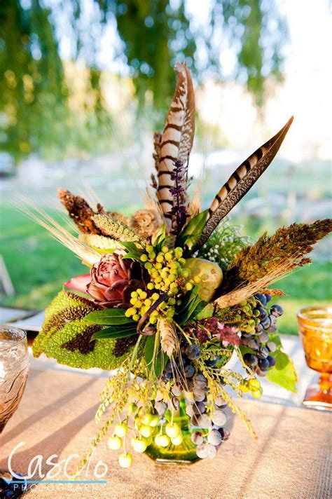 Bright Colored Bohemian Feather Wedding Centerpiece Ideas Feather