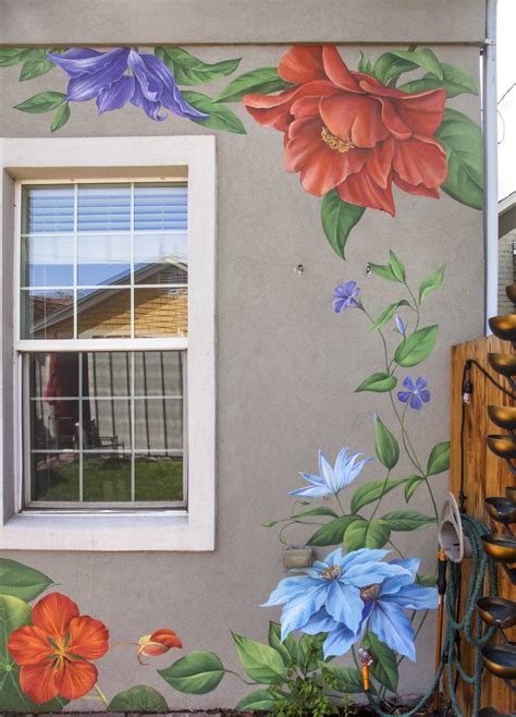 Flower Wall Art Mural Painted On The Walls Of A Private House In Denver