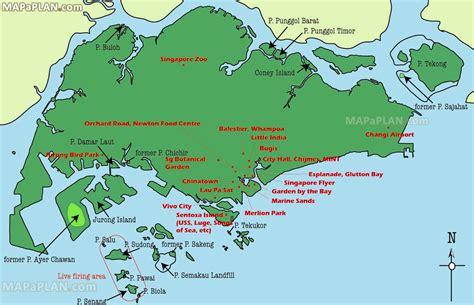 An Illustrated Map Of Singapore With All The Attracti