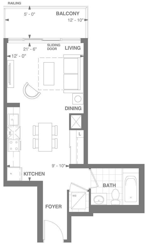 Axiom Condos By Greenpark Frederick 1 Floorplan Bed And 1 Bath