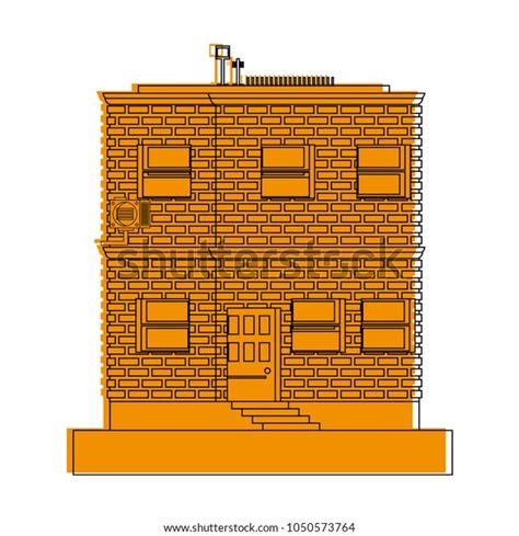 Pixelated Building Isolated Stock Vector Royalty Free 1050573764