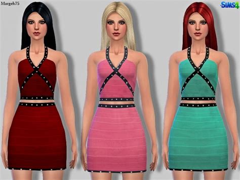 Bandage Dress With Diamonds Sims 4 Female Clothes