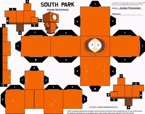 South Park Karakterleri Cubecraft Oyuncakları Artesanías De Papel En