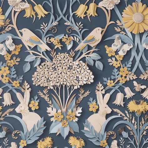 Fine Decor Fae Navy Woodland Paper Wallpaper Sample Fd42950sam The