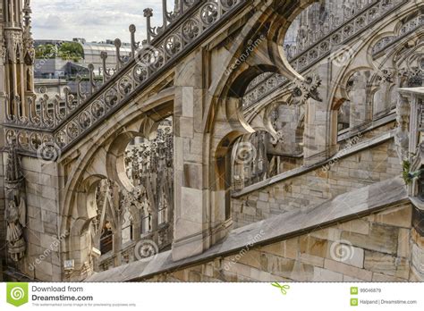 Flying buttresses of the cathedral of milan | keith. Arches On Marble Flying Buttress At Cathedral, Milan ...