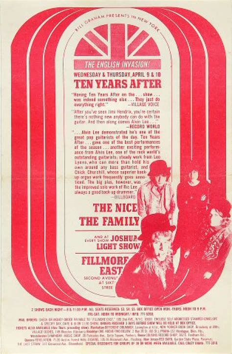 Prints Music And Movie Posters Ten Years After At The Fillmore Pe