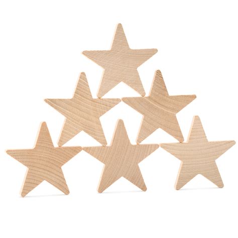 Wood Star Cutouts 1 Inch By 316 Inch Pack Of 50 Wooden Stars For