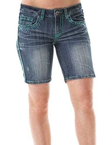 Cowgirl Tuff Western Shorts Womens Emerald Bermuda 24 Med Wash Jdfemb Cowgirl Tuff Women Shorts