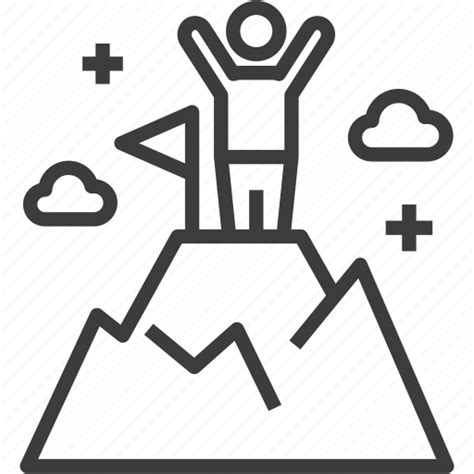 Achievement Flag Mountain Success Icon
