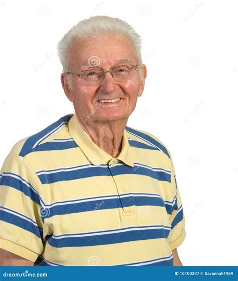 Happy Old Man Stock Image Image Of White Grin Retired 16100397