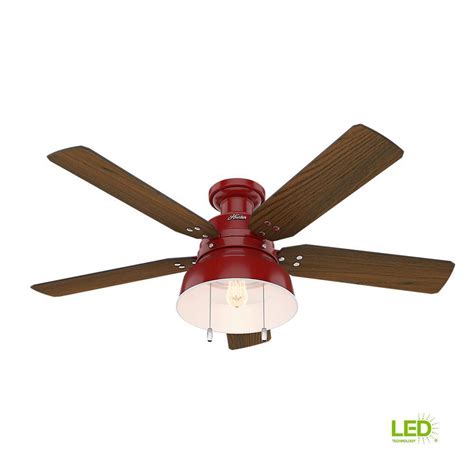 Hunter ceiling fan with light 'builder deluxe' fan wood (a + +) e27'. Hunter Mill Valley 52 in. LED Indoor/Outdoor Low Profile ...