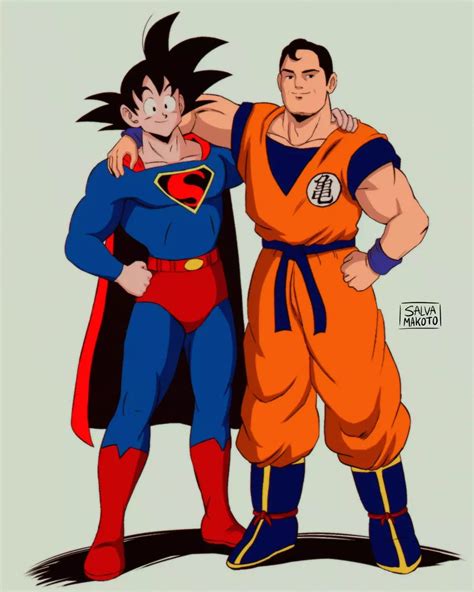 Goku Y Superman Cambian De Trajes En Este Genial Fanart De Dragon Ball