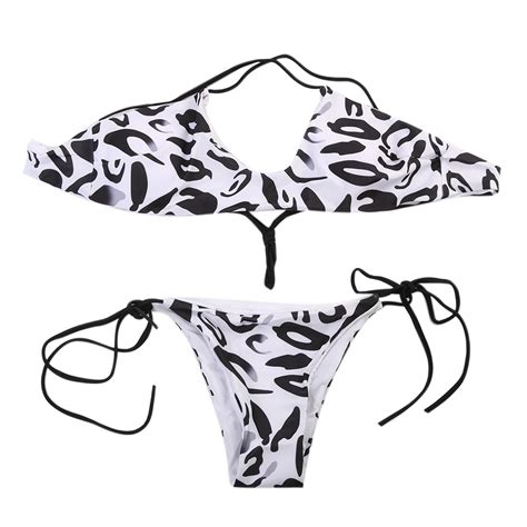 2017 Hot Sale Sexy Women Bandage 2 Pcs Bikini Set Push Up Padded Bra Floral Swimsuit Triangle