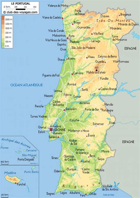 Carte Du Portugal Portugal Sur Une Carte Le Sud De Leurope Europe
