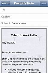 Pictures of Free Doctor Note To Return To Work
