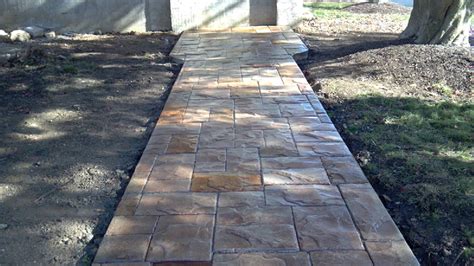 Aggregate stamped concrete walkway and porch. Stamped Concrete Walkways and Steps : : Advanced Concrete ...