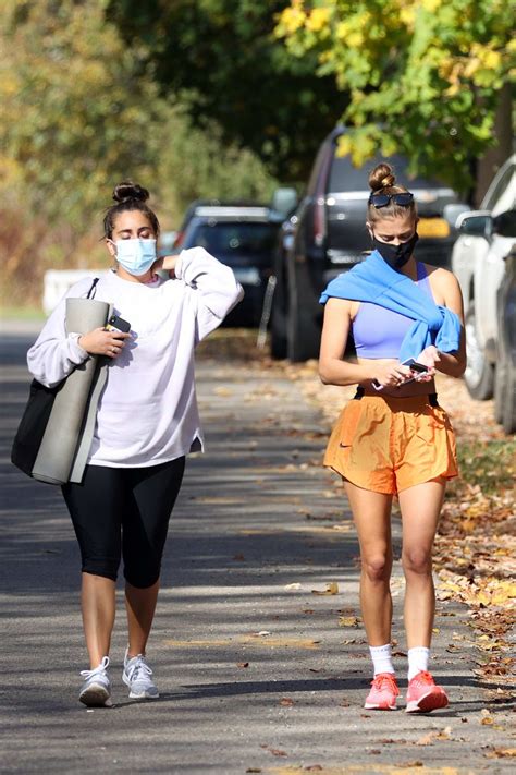 Nina Agdal Shows Off Her Toned Midriff In Sports Bra While Out For