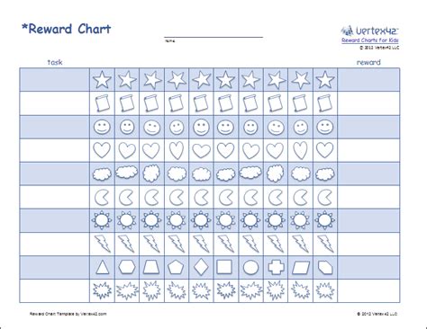 Printable Reward Charts For Kids Reward Chart Template