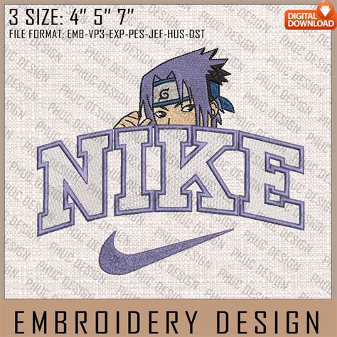 Sasuke Nike Embroidery Files Nike Embroidery Naruto Anime Inspire
