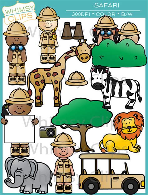 Kids Safari Clip Art Images And Illustrations Whimsy Clips