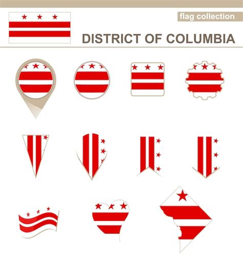 Premium Vector District Of Columbia Flag Collection Usa State 12 Versions