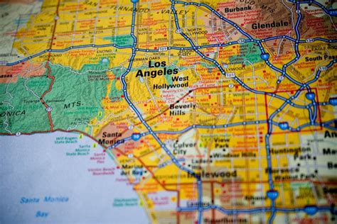 Karte Von Los Angeles Lizenzfreie Stockfotografie Bild 5400247