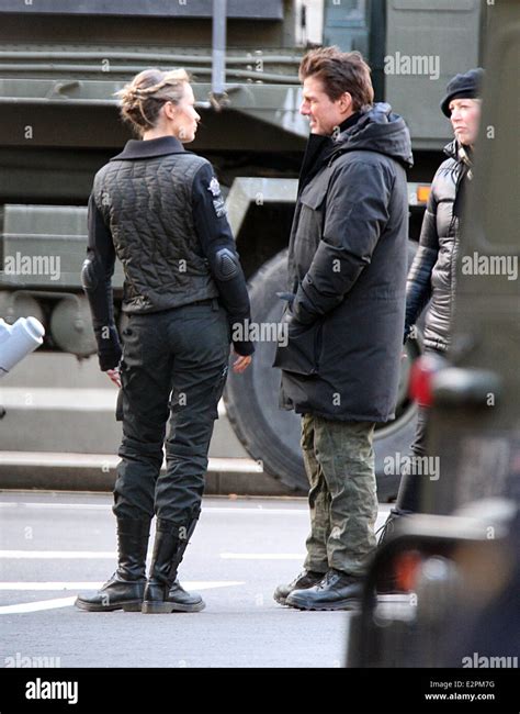 Tom Cruise And Emily Blunt Filming Scenes Of New Movie All You Need Is Kill In Whitehall