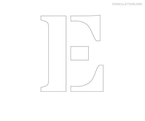 Letter E Printable Alphabet Stencil Templates Stencil Letters Org
