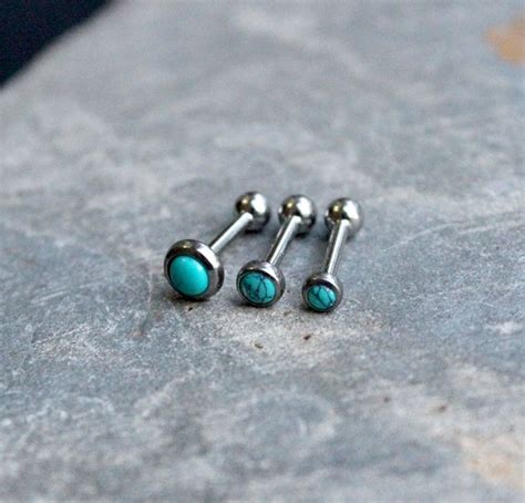 Turquoise Stone Helix Cartilage Earring Tragus Conch