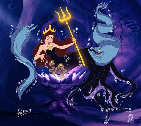 commission work vanessa ariel ursula disney thelittlemermaid mermaid octopus animation