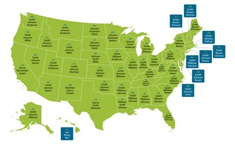 This Map Shows The Most Popular Surname In Your State Doyouremember