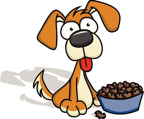 Royalty Free Dog Eating From Bowl Clip Art Vector Images