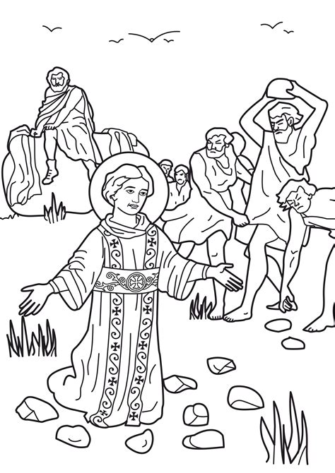 Stephen Bible Coloring Page Sketch Coloring Page