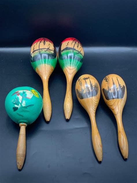 Vintage Maracas Hand Made Maracas With Wooden Handle And Hand Etsy