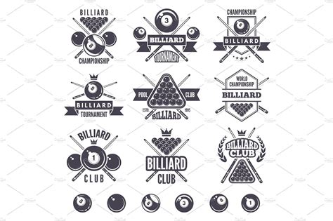 Sheffield, live snooker on big screen. Logos set for billiard club #club#Billiard#billiard#Logos | Logo set, Billiards, Logos