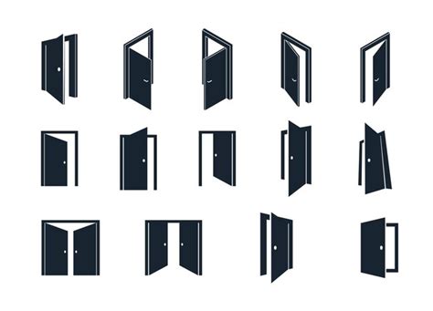 Premium Vector Door Icons Vector Set Flat And 3d Dimensional Styles