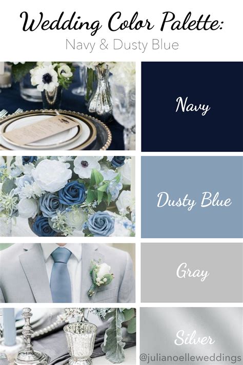 Navy Blue Dusty Blue Wedding Color Palette Navy Blue Dusty Blue