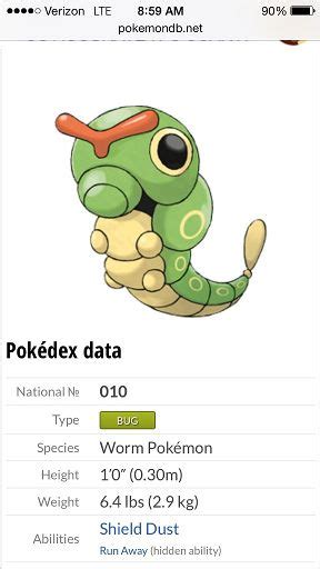 Pokedex Entry No 10 Pokémon Amino