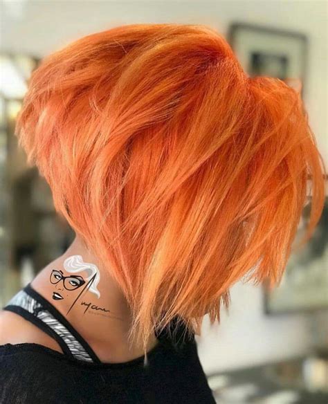 Bright Orange Hair Hair Color Orange Short Layered Haircuts Layered