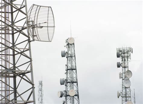 Free Stock Photo 13782 Four Telecoms Communication Masts