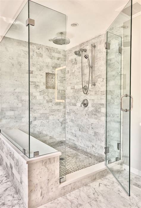 Carrara Marble Master Bathroom Renovation Marble Shower Walls