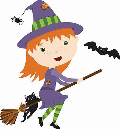 Witch Flying Clipart Halloween Clip Witches Illustrations