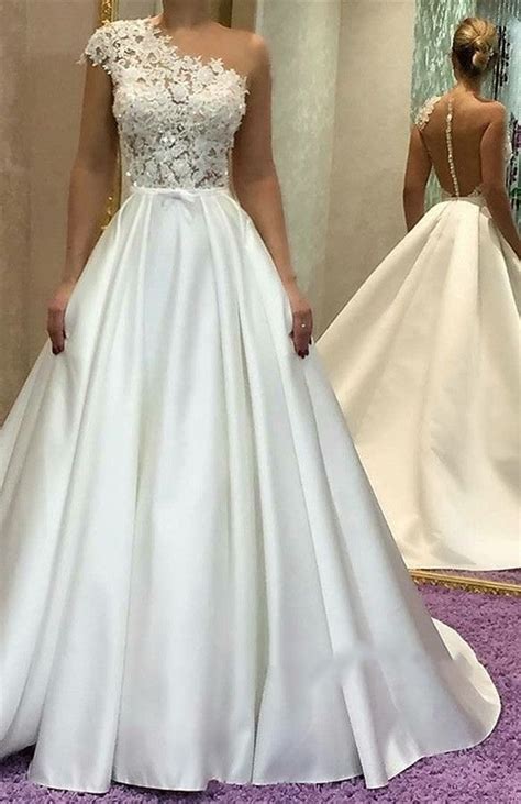 Discount Vintage One Shoulder Wedding Dresses 2019 Robe De Mariee Lace